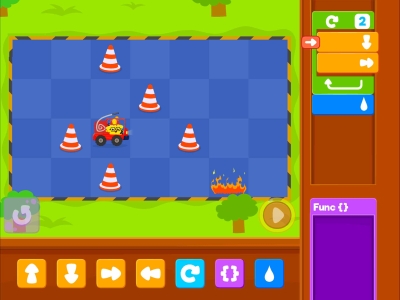 Little Fire Truck Functions Coding Games For kids